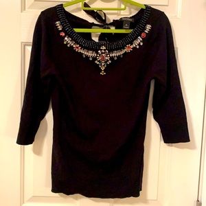 White House Black Market Beaded Sweater